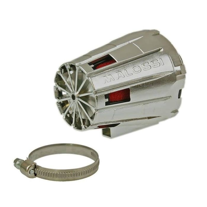Filtre à air Malossi 45° conique diamètre 38 mm PHVA PHBN E5 chrome 047593.w0