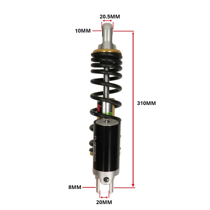 Amortisseur YSS réservoir de gaz série G 310mm noir/or Minarelli Peugeot - vue 5
