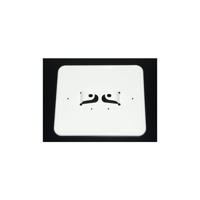 Support plaque d'immatriculation couché métal blanc - vue 2