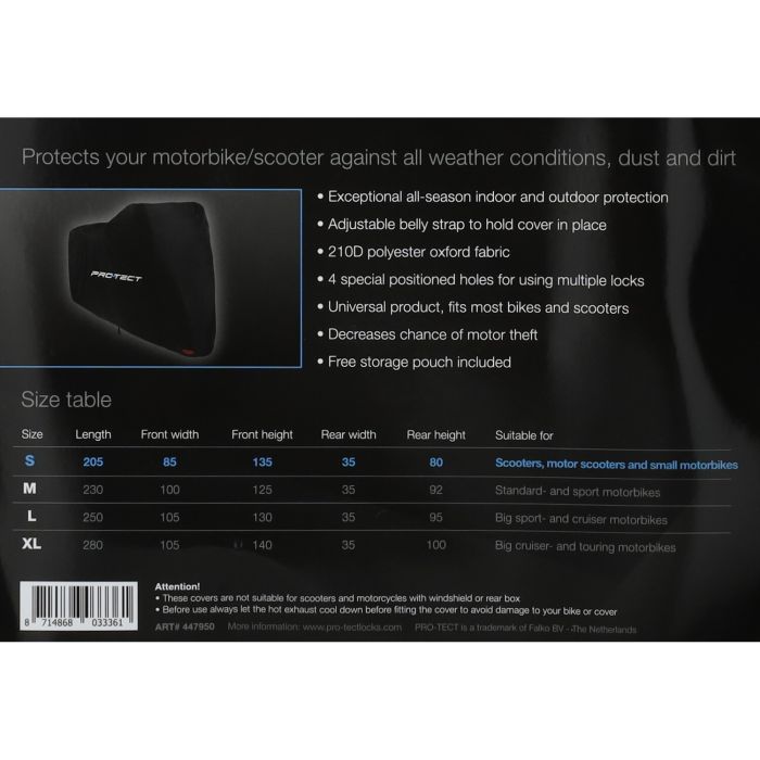 Housse de protection Pro-Tect S noir pour cyclomoteur et scooter - vue 3