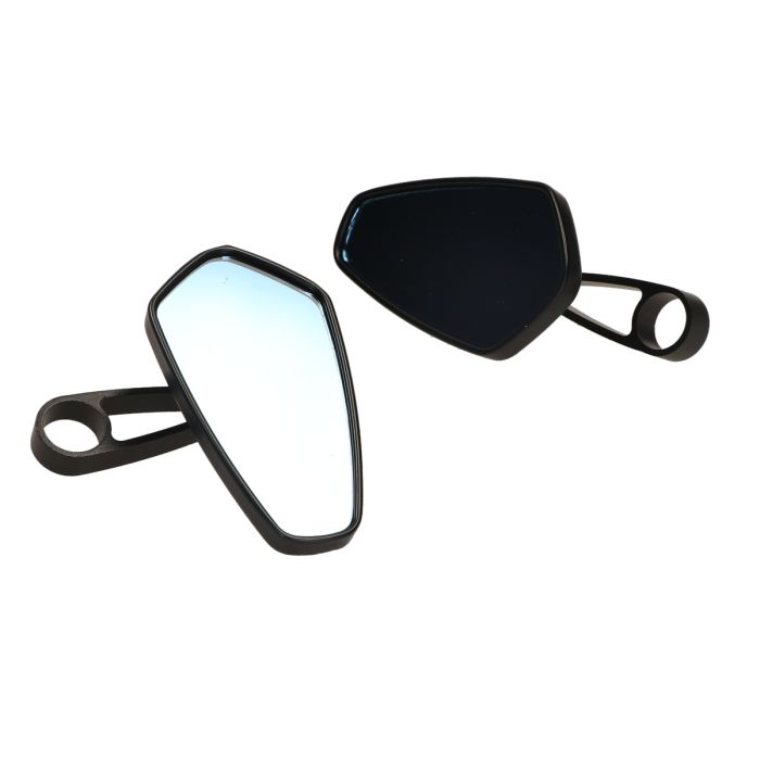 Paire de rétroviseurs DMP support de guidon ovale bar end CNC noir brillant GTS - vue 5