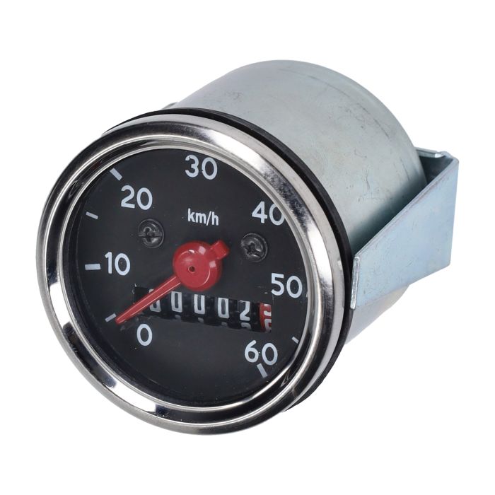 Compteur kilométrique 60km/pu noir/chrome 48mm noir/chrome camino, kreidler, puch, simson, zundapp - vue 3