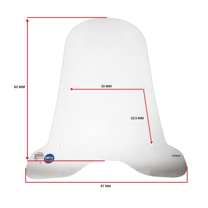 Pare-brise Regia avec kit de montage élevé clair La Souris E-ID S6, Segway E110, Segway E125 - vue 3