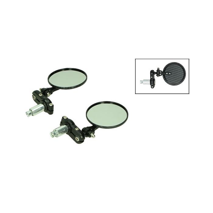 Paire de rétroviseurs DMP support guidon bar end CNC carbone GTS - vue 2