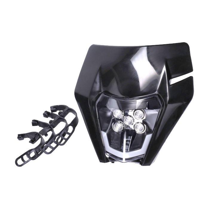 Casquette phare avec éclairage dirigé enduro noir - vue 2