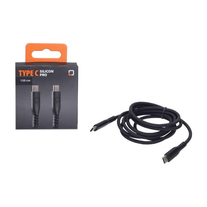 Câble de chargement Optiline silicone USB Type-C 150 cm noir 91791 - vue 3