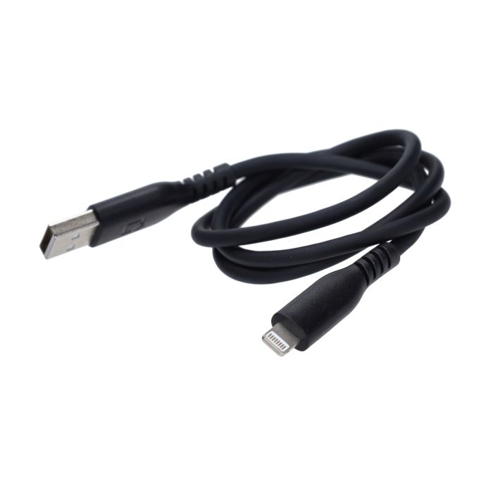 Câble de chargement Optiline silicone USB-A vers Apple 8 broches 60 cm noir 91781 - vue 3