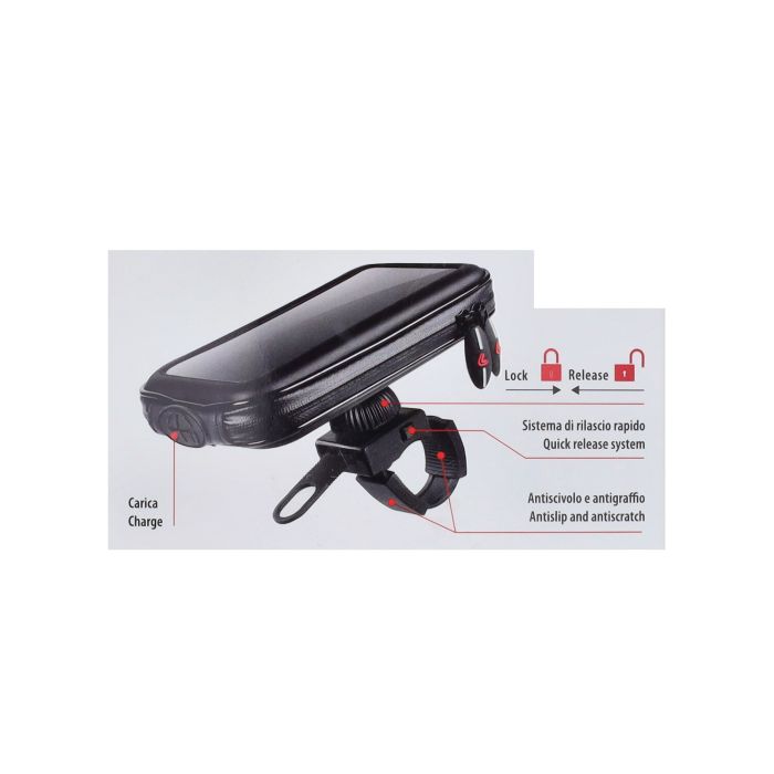 Support de téléphone guidon Lampa 105x175x35mm noir 90423 - vue 2