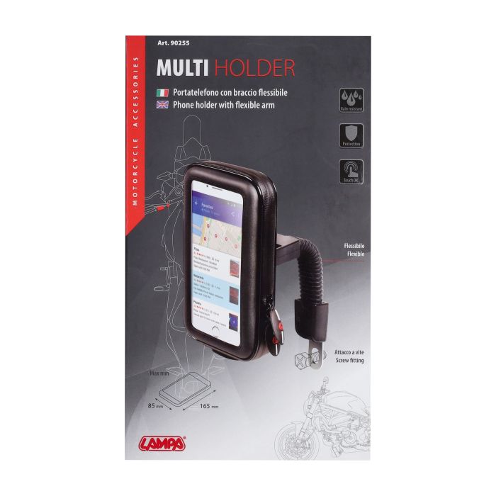 Support téléphone Lampa montage miroir 110x160x30mm noir - vue 2