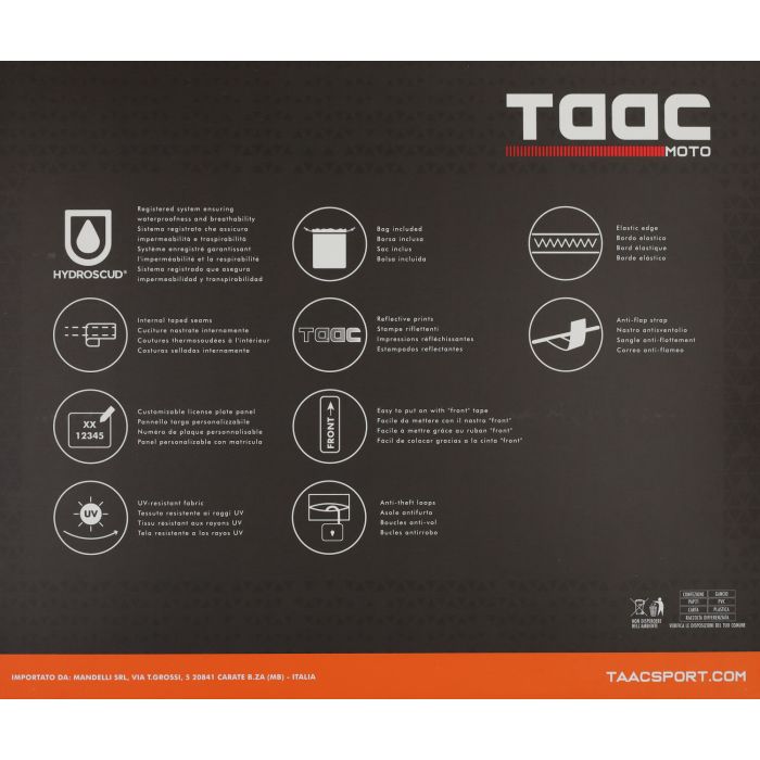Housse de protection Taac scooter + brise-vent Hydroscud 163x204x109 M noir - vue 4
