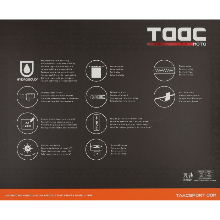 Housse de protection Taac moto et maxi scooter Hydroscud 127x219x76 L noir - vue 4