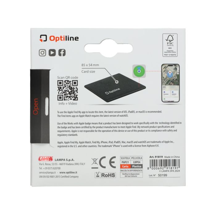 Traceur GPS Optiline autocollant 85x54x3mm noir - vue 4