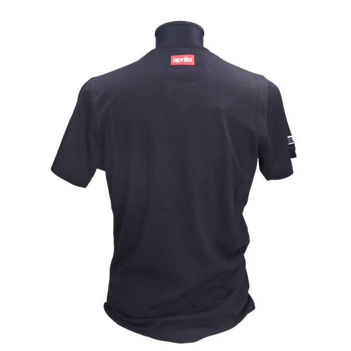 T-shirt manches courtes Aprilia original mot [aprilia] M noir 6076280m02b - vue 3