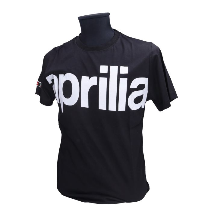 T-shirt manches courtes Aprilia original mot [aprilia] M noir 6076280m02b - vue 5