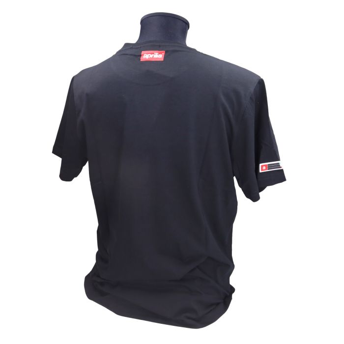 T-shirt manches courtes Aprilia original L noir 6076280m03b - vue 2