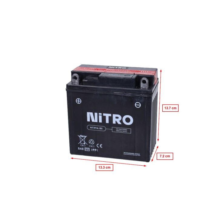 Batterie Nitro ntx9a-bs/ytx9a-bs sans entretien - vue 3