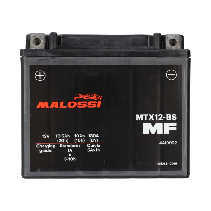 Batterie Malossi MTX12-BS/YTX12-BS MTX12-BS MF beverly 300cc, gts 300, mp3-300cc, Runner 180cc 4419992 - vue 3