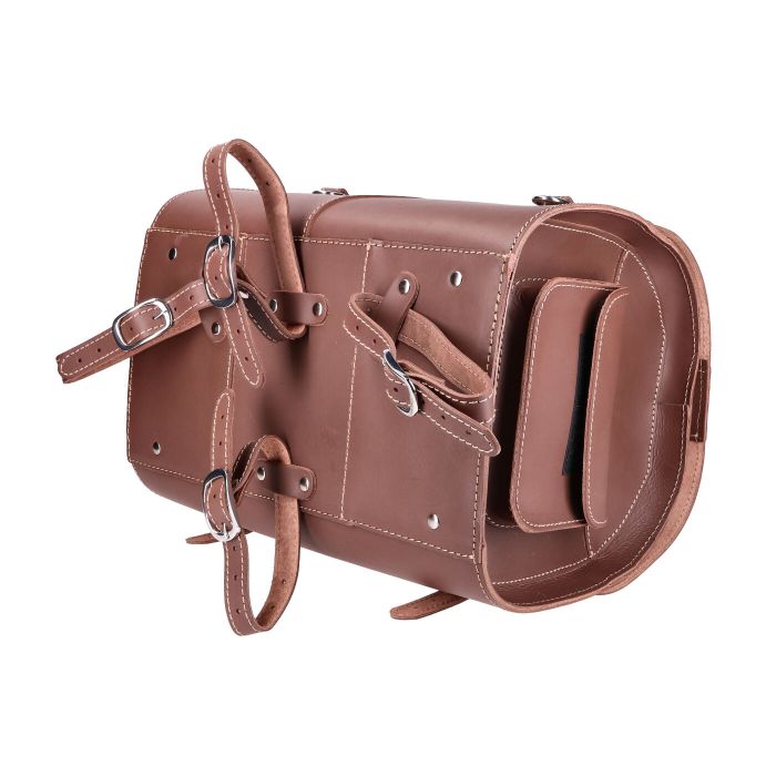 Top case cuir sur mesure Vespa marron Primavera/Sprint/LX/S - vue 2