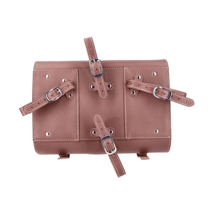Top case cuir sur mesure Vespa marron Primavera/Sprint/LX/S - vue 3