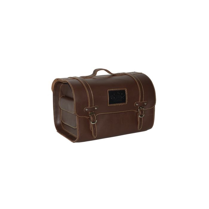 Top case cuir sur mesure Vespa marron Primavera/Sprint/LX/S - vue 4