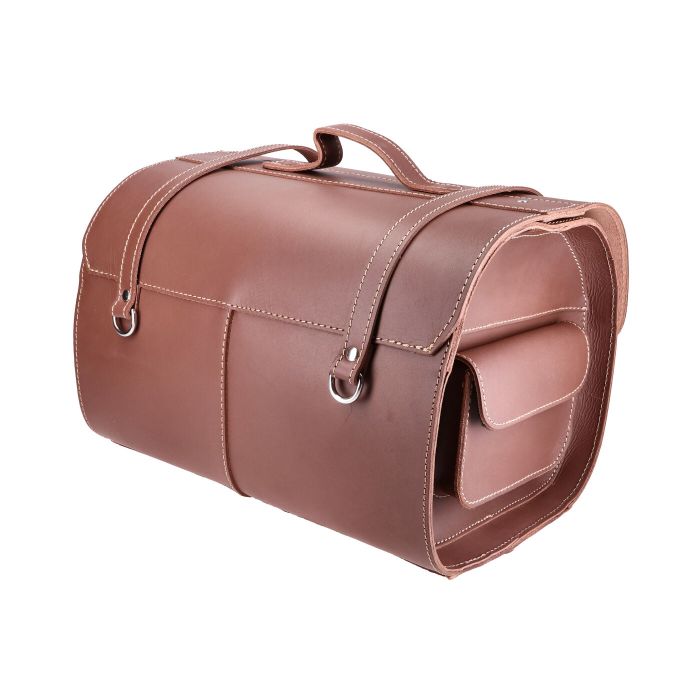 Top case cuir sur mesure Vespa marron Primavera/Sprint/LX/S - vue 5