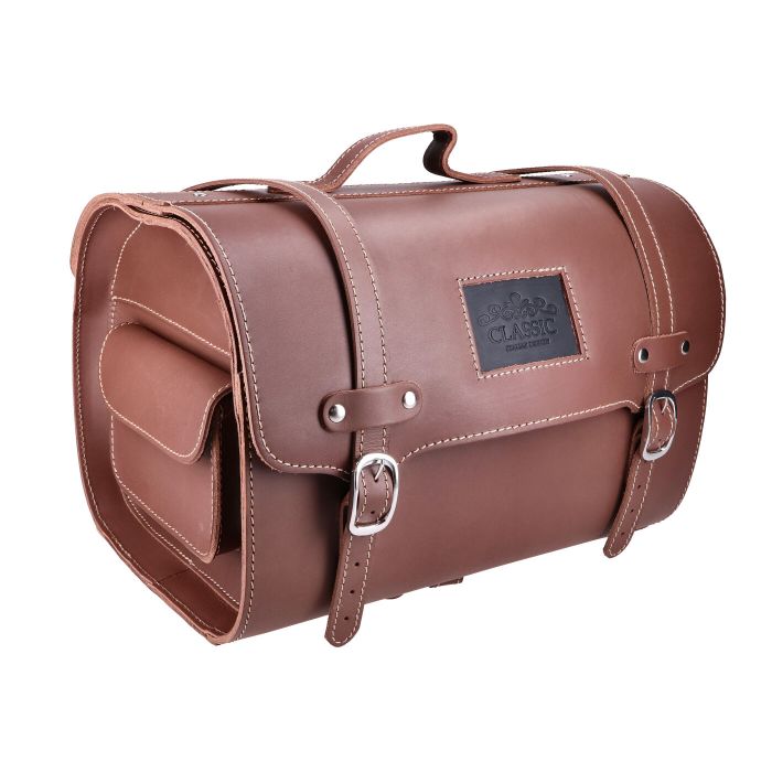 Top case cuir sur mesure Vespa marron Primavera/Sprint/LX/S - vue 6