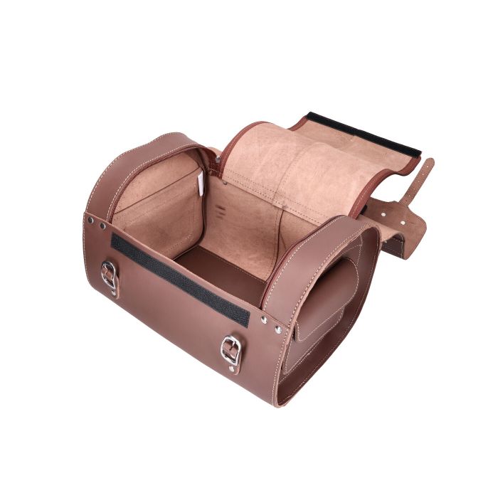 Top case cuir sur mesure Vespa marron Primavera/Sprint/LX/S - vue 7