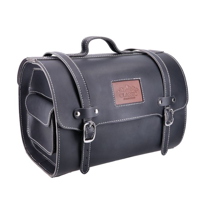 Top case cuir sur mesure Vespa noir Primavera/Sprint/LX/S - vue 4