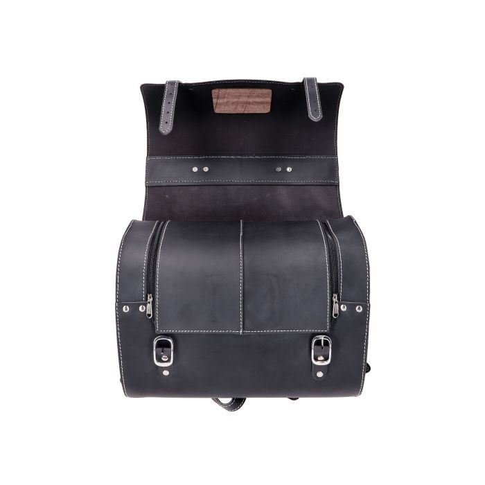 Top case cuir sur mesure Vespa noir Primavera/Sprint/LX/S - vue 6