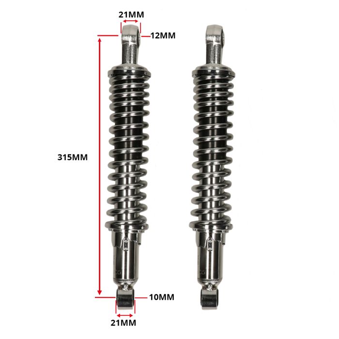 Jeu d'amortisseurs MDI 310 mm chrome - vue 4