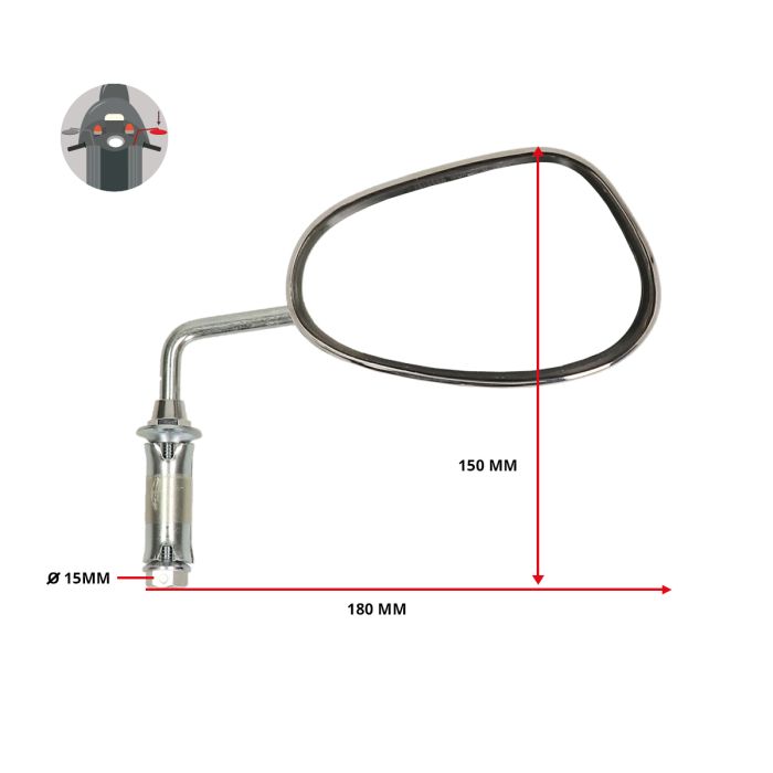 Rétroviseur Bumm support de guidon gauche chrome Kreidler Zündapp 913/4VL - vue 2