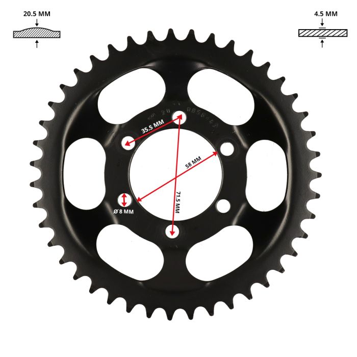 Couronne Esjot 43 dents 3/16 Sprinter Z448-15.100 - vue 4