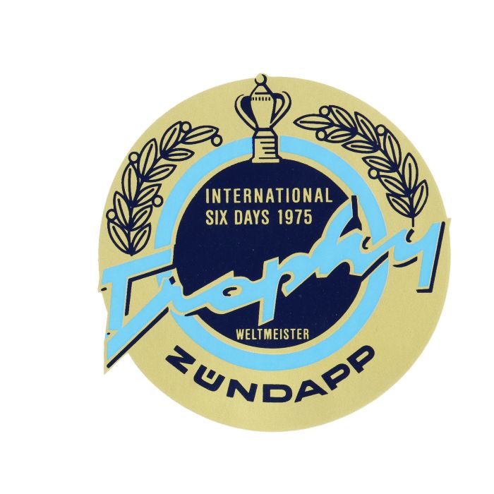 Autocollant Trophée 1975 or/bleu/noir Zundapp