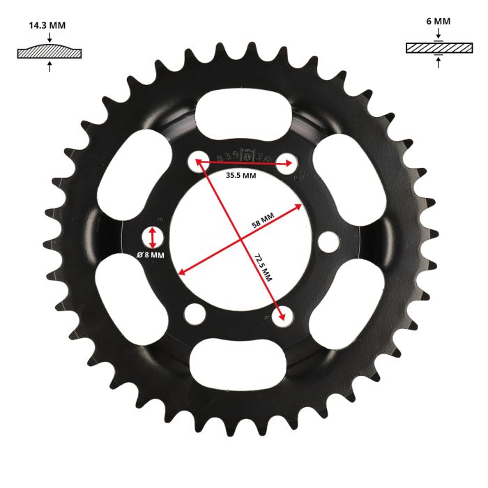 Couronne Esjot 38t 1/4 zundapp - vue 5