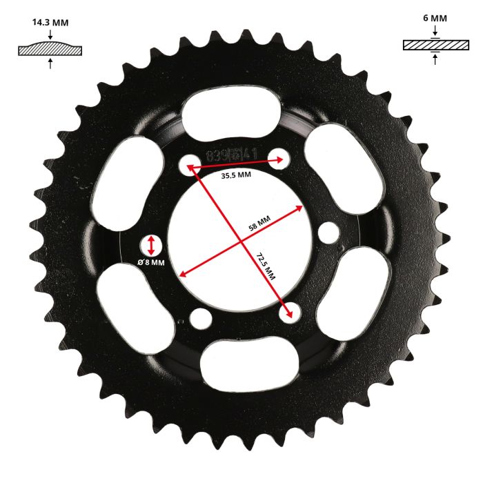 Couronne Esjot 41t 1/4 zundapp - vue 4