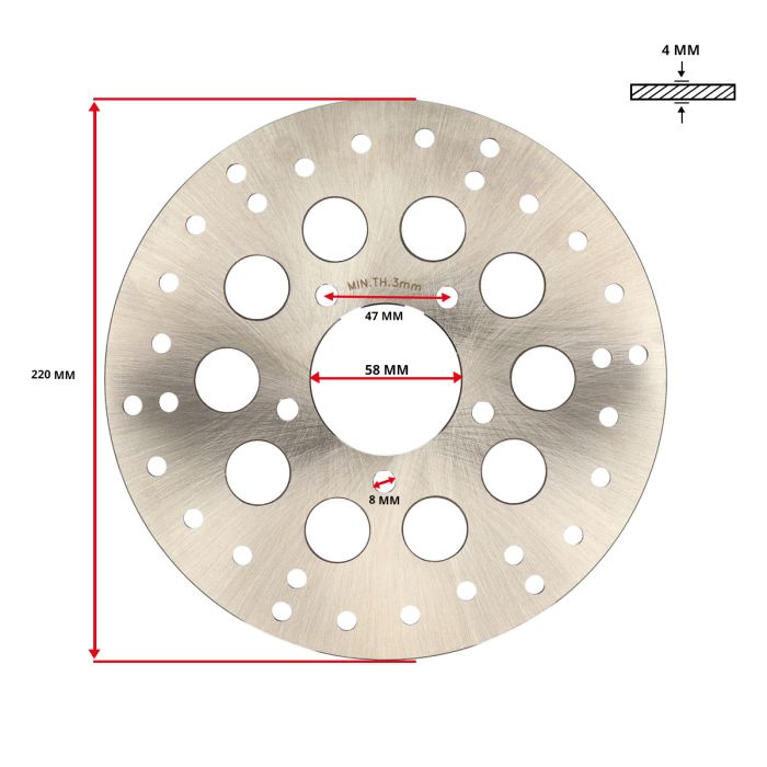 Disque de frein acier inoxydable 220 mm Zundapp KS50 - vue 3