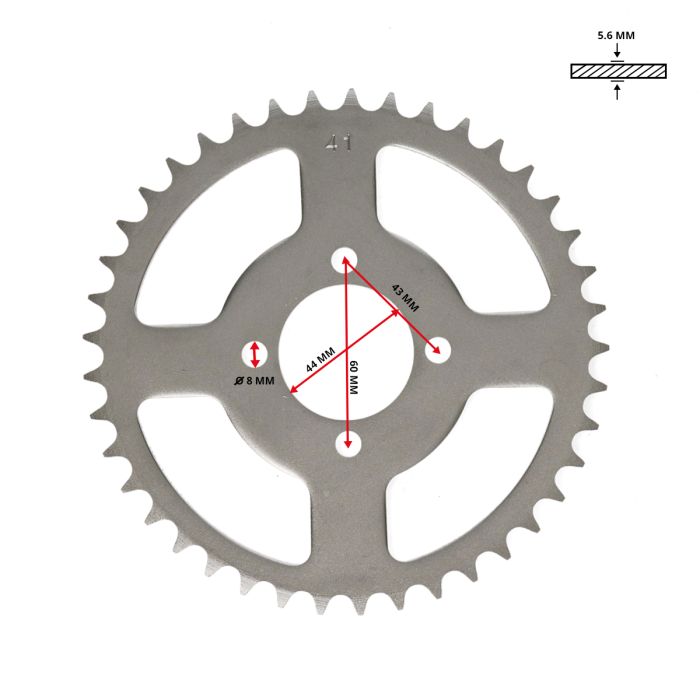 Couronne DMP petit trou 41t dt-m, dt-mx, fs1, rd-m, rd-mx - vue 4