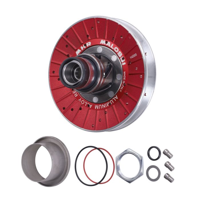 Jeu de poulies d'embrayage Malossi MHR aluminium bloc long 128 mm Aprilia Malaguti Yamaha - vue 3