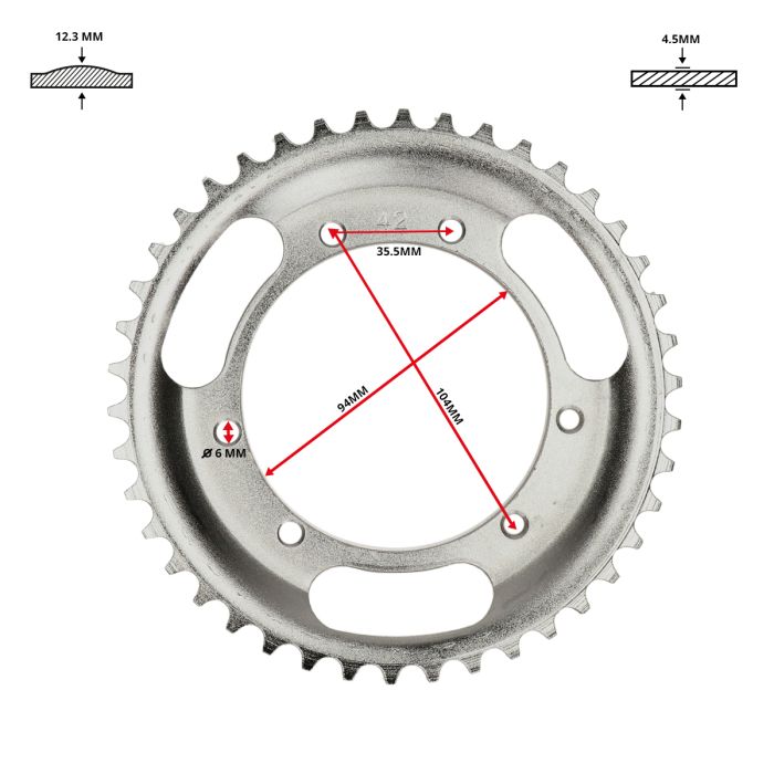 Couronne DMP 42 dents Puch Maxi - vue 2