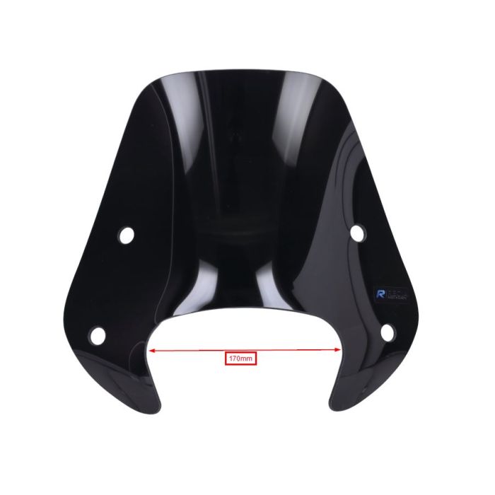 Pare-brise Regia avec kit de montage faible (fabriqué dans l'UE) pour 72085 30cm noir brillant zip2000