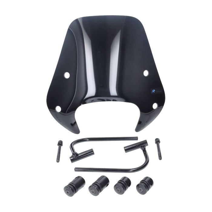 Pare-brise Regia avec kit de montage faible (fabriqué dans l'UE) pour 72085 30cm noir brillant zip2000 - vue 2