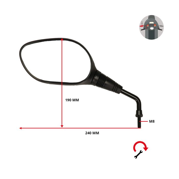 Rétroviseur gauche agility 16inch, agility rs, super-8 - vue 3