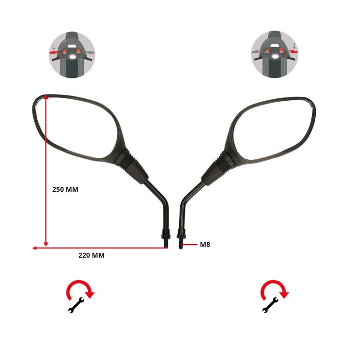 Paire de rétroviseurs DMP noir Agility RS Super-9 - vue 3