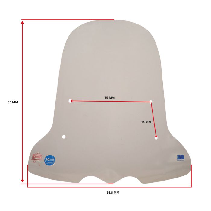 Pare-brise Regia Kymco 70 cm clair avec kit de montage - vue 3