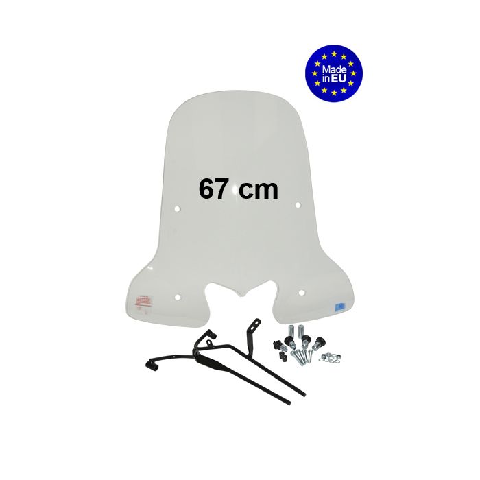 Pare-brise Regia haut 67cm clair Kymco People-S avec kit de montage - vue 3