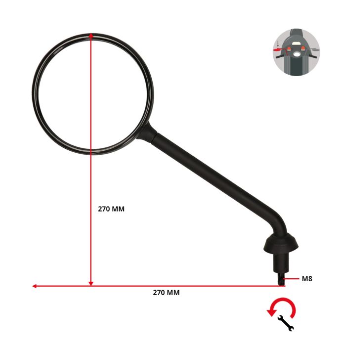 Rétroviseur Piaggio original gauche noir liberty IGET cm020420 - vue 3