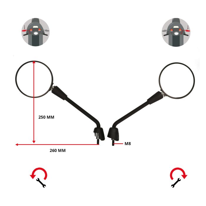 Paire de rétroviseurs long modèle original Label électronique noir mat GTS Primavera - vue 4