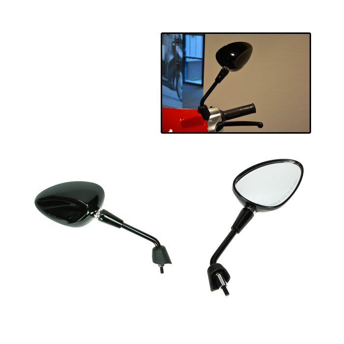 Paire de rétroviseurs court modèle original Label électronique noir brillant sprint