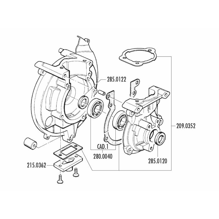 Carter moteur Polini avec allumage électronique pour cyclomoteur Vespa 170.0210 - vue 4