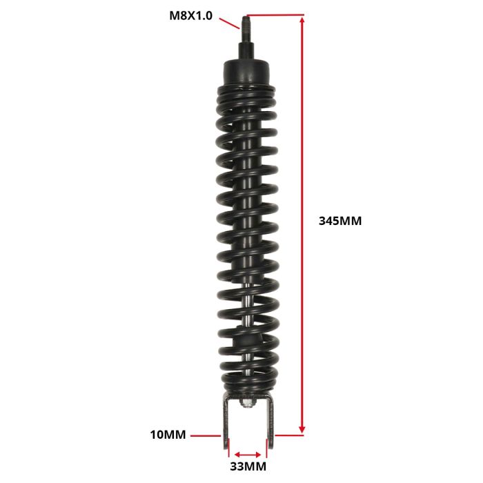 Amortisseur 310 mm noir Fly, LXV, Vespa LX, Vespa S, Zip 2000, Zip 2000 SP - vue 5